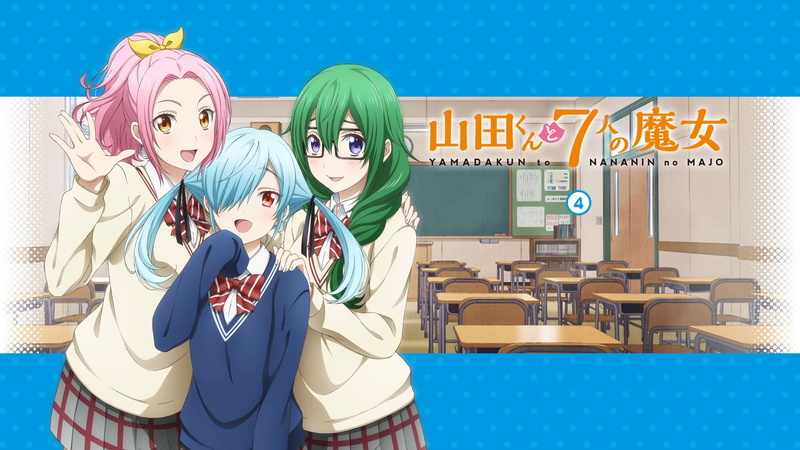 illustration, blue, two people, fun, front view, multi colored, costume, Sarushima Maria, three, Yamada-kun to 7-nin no Majo, men, disguise, women, standing
