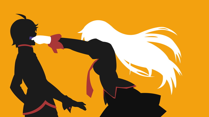 side view, anime, silhouette, yellow, arts culture and entertainment, black color, Monogatari Series, adult, female, back lit, anime vectors, characters