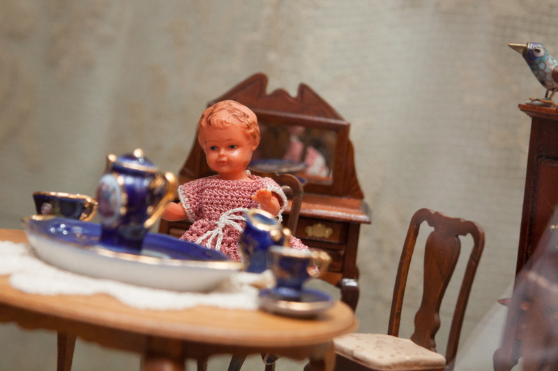setup, smiling, nostalgia, old, play, toys, tableware, indoors, one person, 4K, chair, miniatures, dolls house, antique, toy, historically, happiness