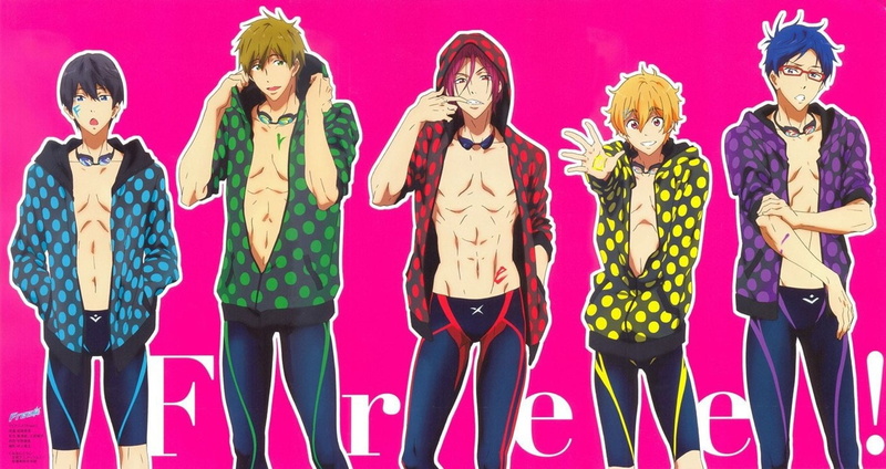 anime, guy, series, 720P, pink, background, cute, group