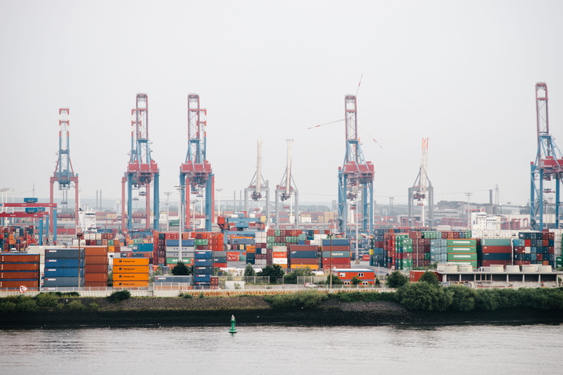 cargo container, outdoors, containers, architecture, global, economy, business, industry, mode of transportation, shipping, 4K, river, world, elbe, transportation