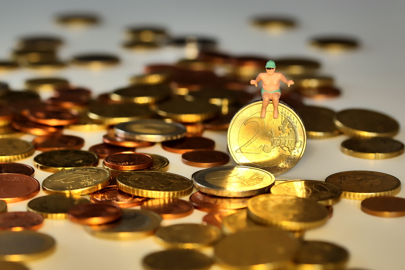 holiday money, antique, large group of objects, indoors, variation, coin, metal, euro, focus on foreground, gold colored, empire, cent, miniature, coins