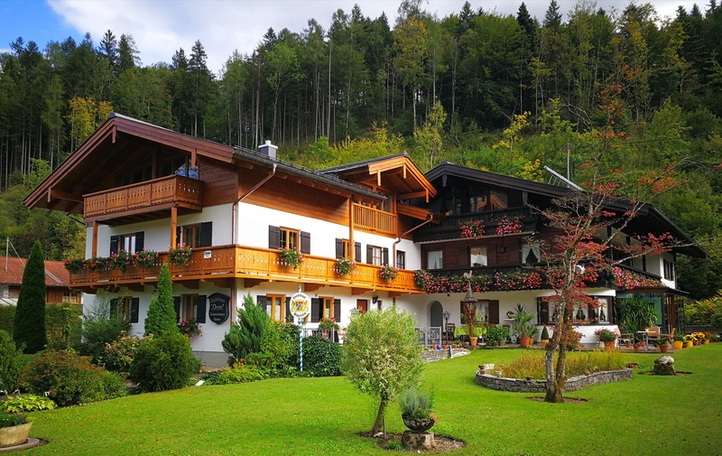 beauty in nature, green color, house, building exterior, building, land, growth, 4K, pension, luxury, berchtesgaden, tree, wealth, no people, holiday