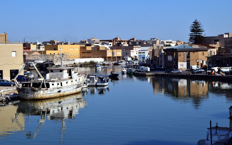 built structure, economic crisis, decay, mirroring, harbor, river, day, sicily, mode of transportation, nautical vessel, fleet, water, building, 5K, fishing