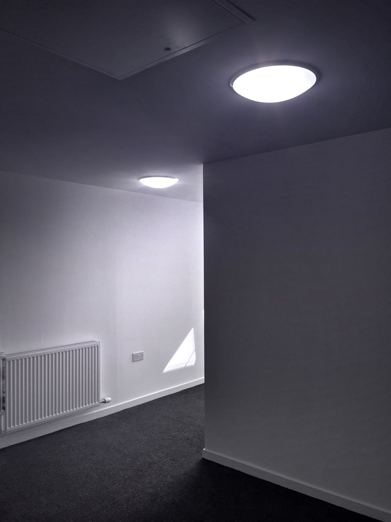 light fixture, lighting equipment, ceilings, wall, recessed light, concrete, architecture, flooring, design, light, white, angle, home improvement, no people