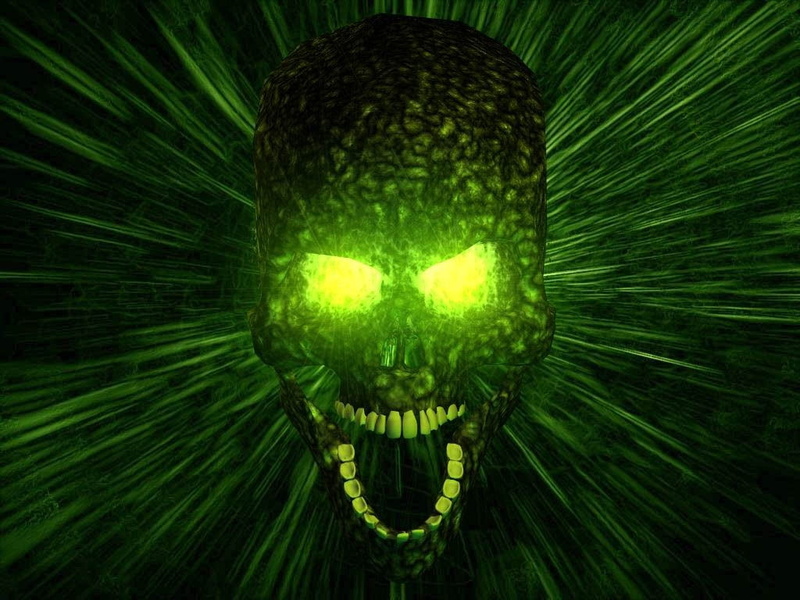 art, teeth, skull, stolen, hd, eyes, vengence, Glow, fantasy, 480P, Green, abstract