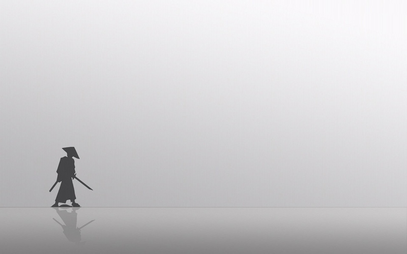 1080P, wearing, hat, samurai, human, minimalistic, 1920x1200, silhouette