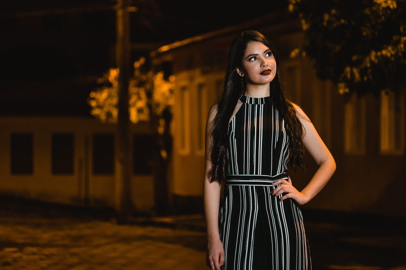 street, fashionable, sleeveless, contemplation, black, fashion, adult, night, model, glamour, hairstyle, pose, one person, women, person, beauty, urban