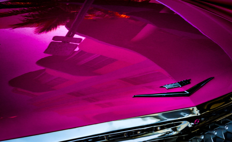 pink color, wealth, reflection, illuminated, car, miami, nightlife, 5K, urban, night, automobile, arts culture and entertainment, architecture, tilt, car bonnet