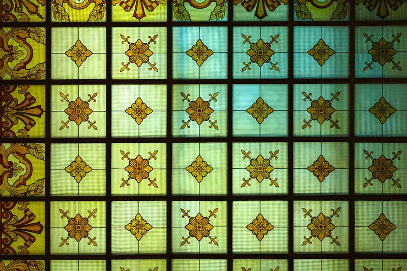 blue, vibrant, color, directly above, geometric, painted, green, wall - building feature, no people, illustration, beautiful, geometric shape, pattern