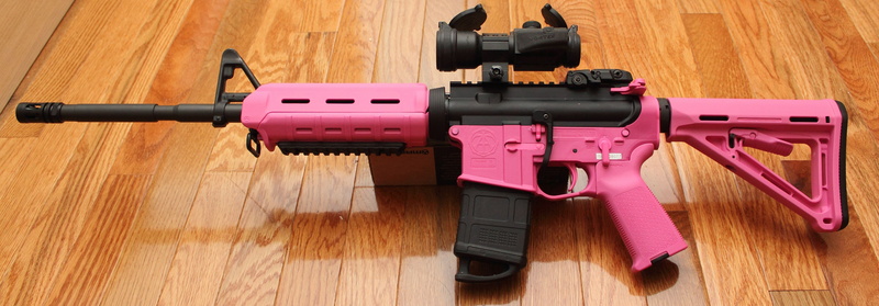 ar15, magpul, 4K, assault rifle, pink