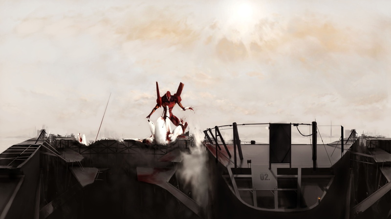 leisure activity, real people, scene, nature, motion, outdoors, EVA Unit 02, evangelion, still, adult, people, lifestyles, anime, transportation, screenshot