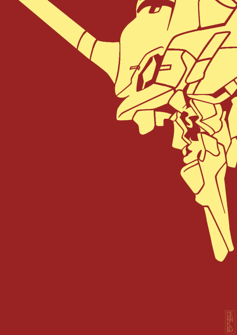 Neon Genesis Evangelion, minimalism, portrait, EVA Unit 01, simple background, mech, 2K, vertical