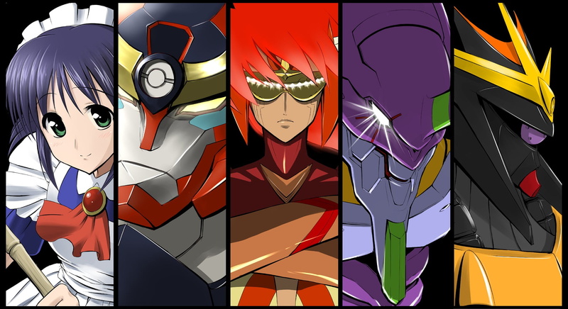 Tengen Toppa Gurren Lagann, 1080P, Neon Genesis Evangelion, shape, wall - building feature, four, design, Mahoromatic, decoration, Andou Mahoro