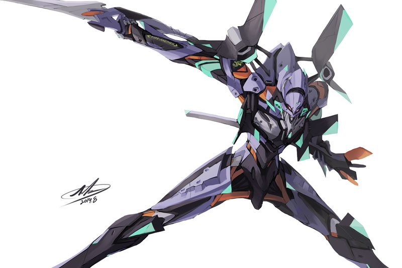 science fiction, Neon Genesis Evangelion, EVA Unit 01, 8K, Andrew.L