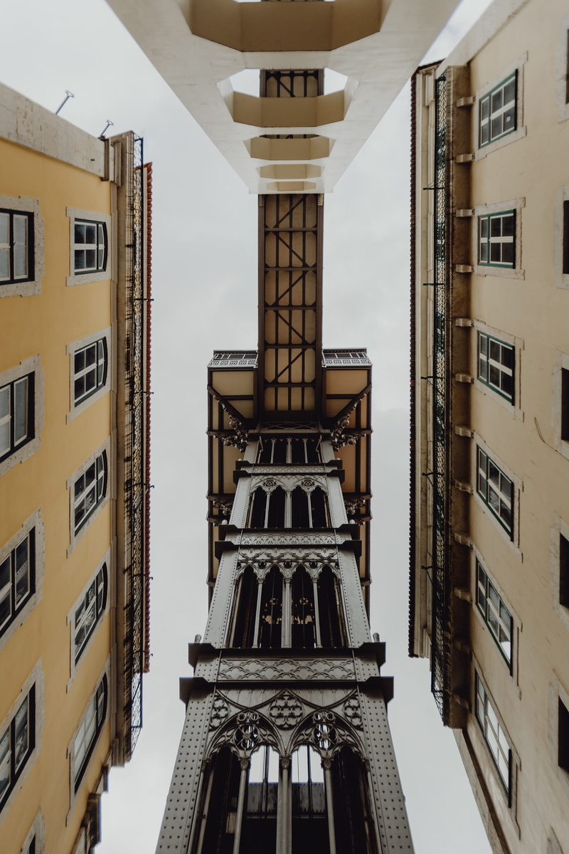 residential district, 2K, no people, apartment, tall - high, lisbon, travel destinations, built structure, outdoors, nature, elevator, sky, directly below