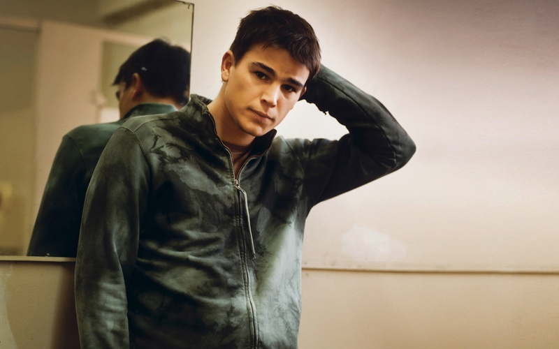teenager, emotion, young men, indoors, standing, hood, hooded shirt, Josh hartnett, casual clothing, looking at camera, Male, Jacket, young adult, waist up