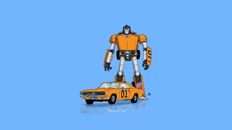 nature, sky, coupe, robot, animated, blue, transportation, construction industry, Transformers, day, travel, no people, land vehicle, machinery, crane - construction machinery