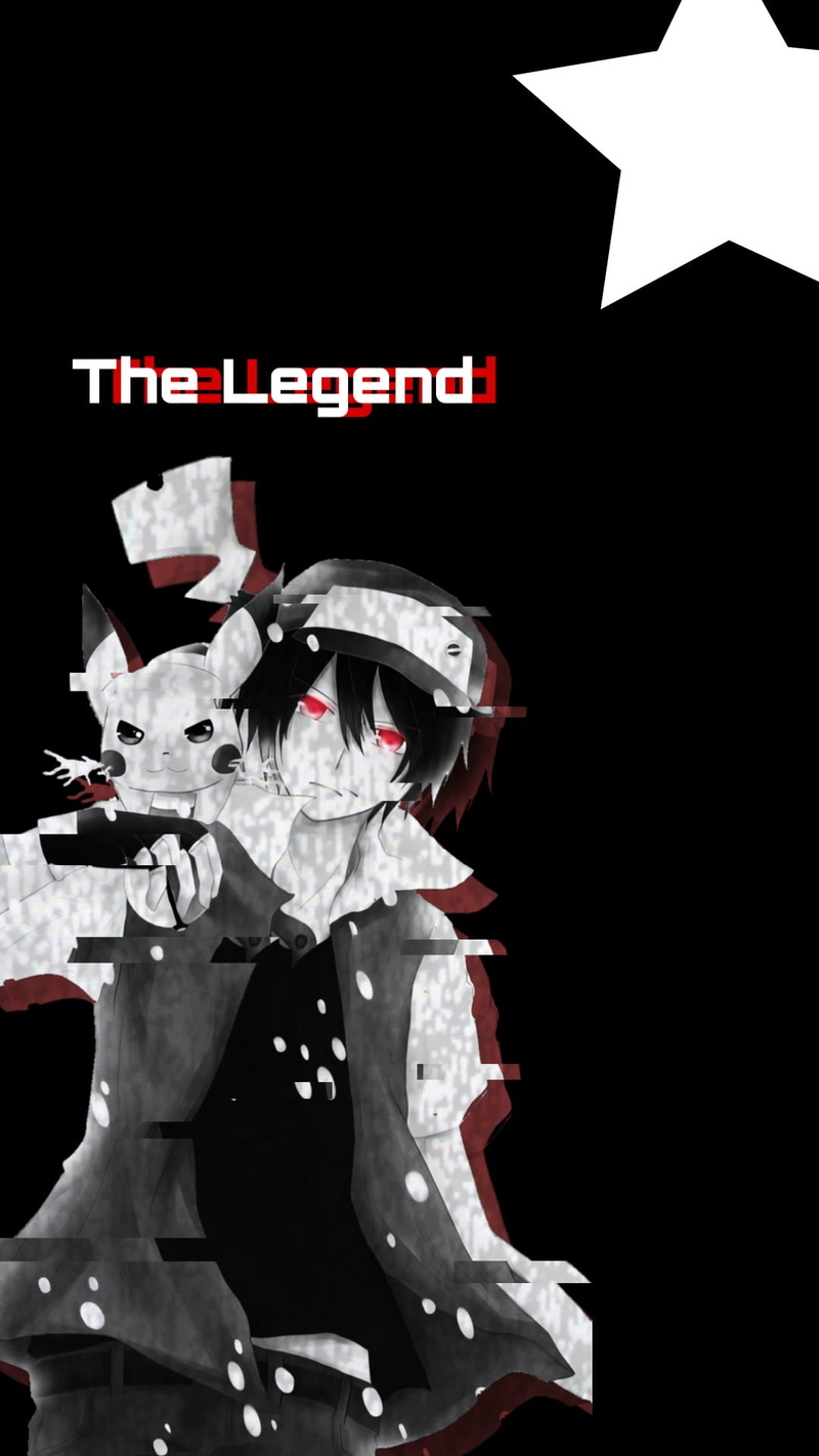 Red (character), anime boys, video game art, Pokémon, glitch art, 1080P, fan art, Pokemon Crystal