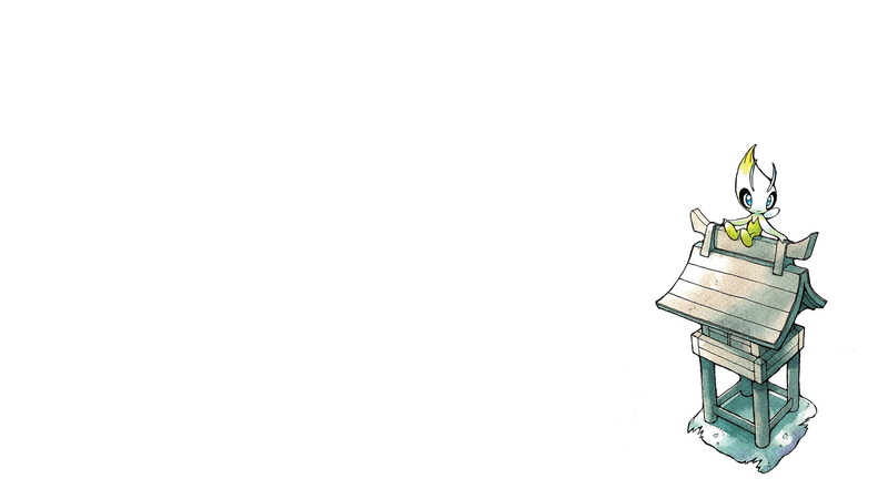 Pokémon, Pokemon Crystal, 1080P, simple background, Celebi