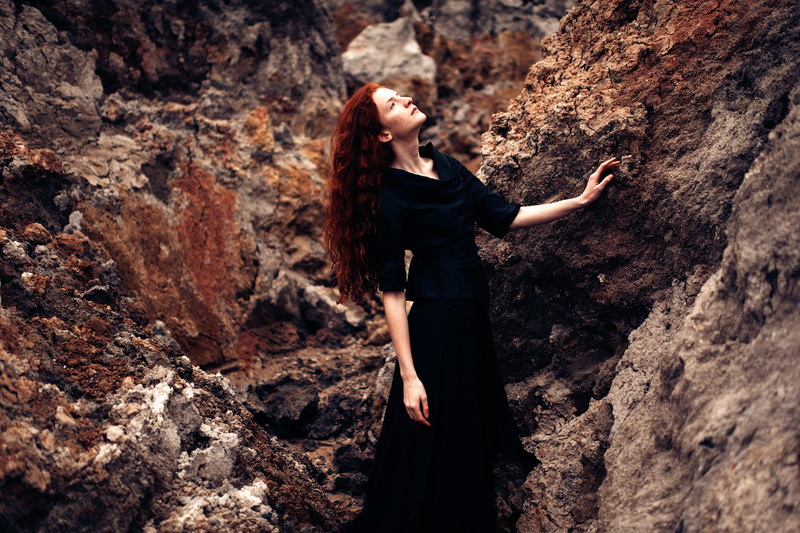 women outdoors, model, fashion, women, standing, young women, adult, 1080P, rock - object, three quarter length, climbing, nature, fantasy art, young adult