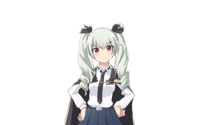 retro styled, fear, 1080P, cut out, disguise, looking at camera, one person, waist up, Anime, human body part, mask, studio shot, Anchovy (Girls und Panzer)