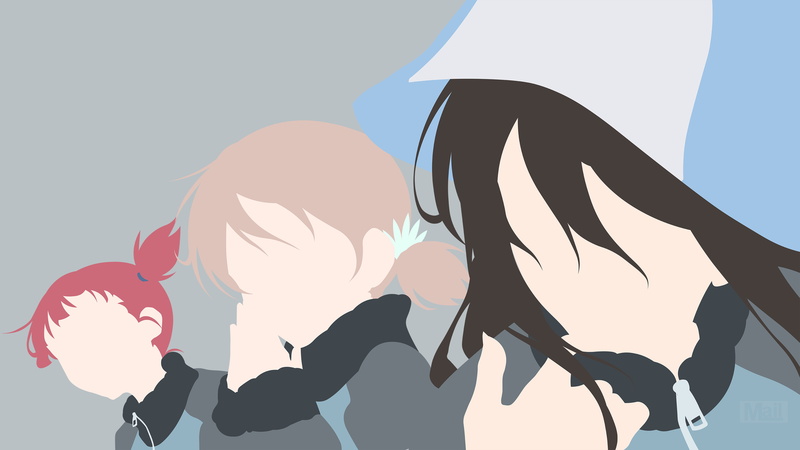 Mikko (Girls und Panzer), Aki (Girls und Panzer), Girls und Panzer, Mika (Girls und Panzer), Vector, 4K, Minimalist, Anime