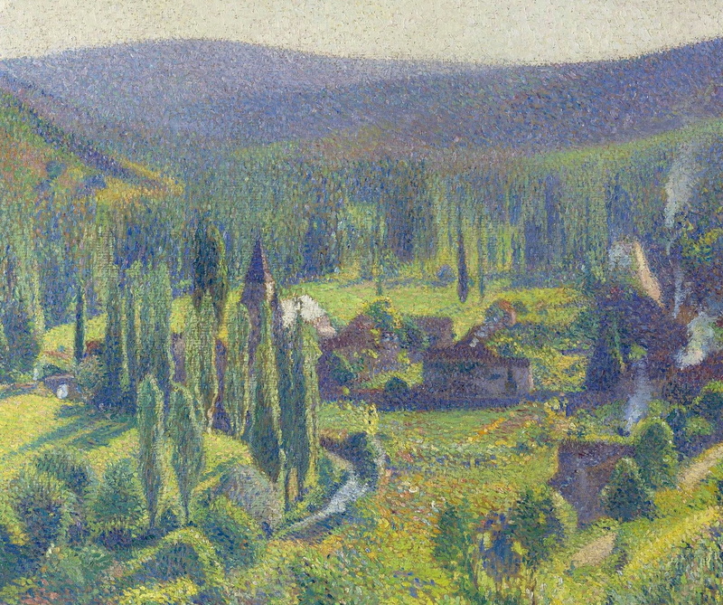 Henri Matrin, landscape, Green Valley at Labastide-du-Vert, Henri-Jean Guillaume Martin, picture, 1080P