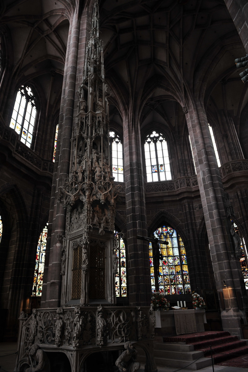 cathedral, arch, prayer, landscape, ceiling, architecture, stained glass, ornate, day, low angle view, tourist destination, gothic style, religion, press the orange bug