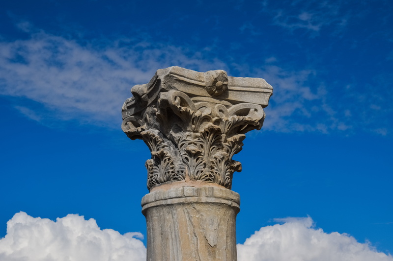 photo, column, cyprus, cloud - sky, human representation, craft, mediterranean, art and craft, history, sky, closeup, clouds, religion, site, corinthian order