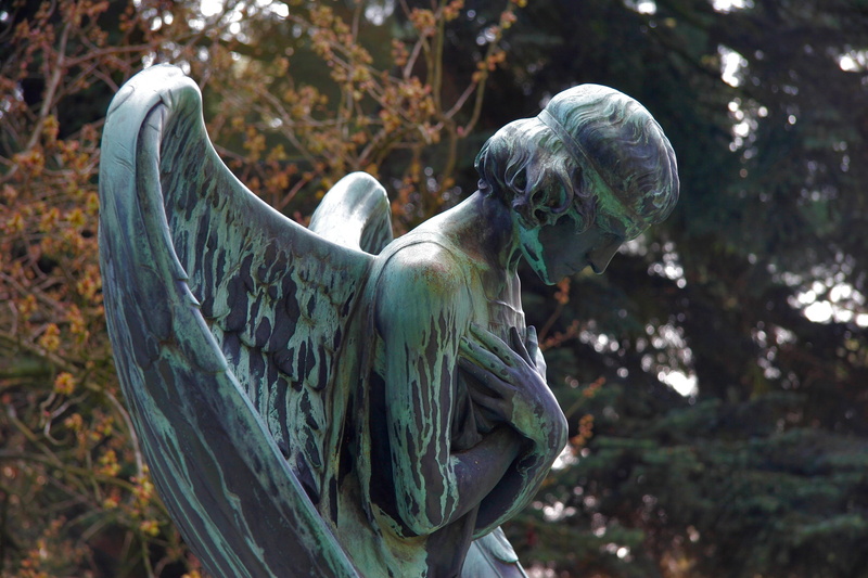 representation, male likeness, human representation, teal, face, figure, memorial, statue, no people, cemetery, angel figure, craft, sculpture, gray, nature