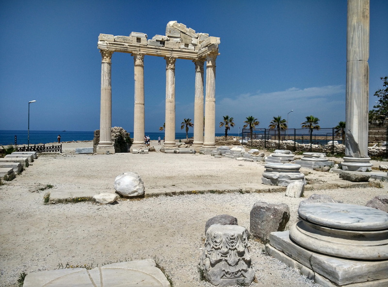 old, ancient Civilization, outdoors, clear sky, turkey, tourism, place of worship, greek Culture, famous Place, colonnade, greece, stone Material, classical Style