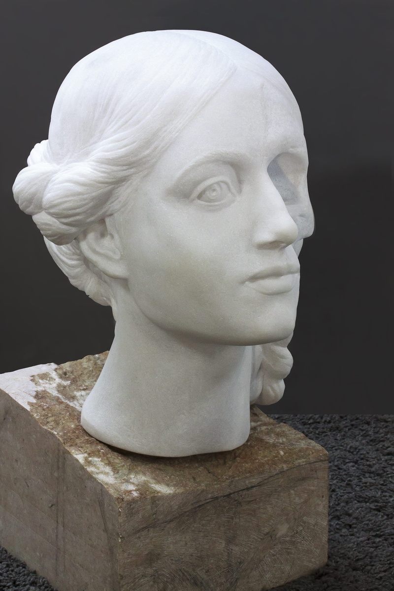 human representation, male likeness, art and craft, craft, marble, statue, stone material, woman, beauty, religion, creativity, white color, head, bust