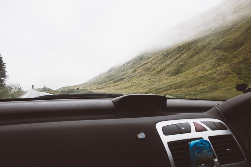 scotland, mountains, road, road trip, highlands, rain, transportation, scenics - nature, sky, windshield, roadtrip, day, motor vehicle, explore, motion