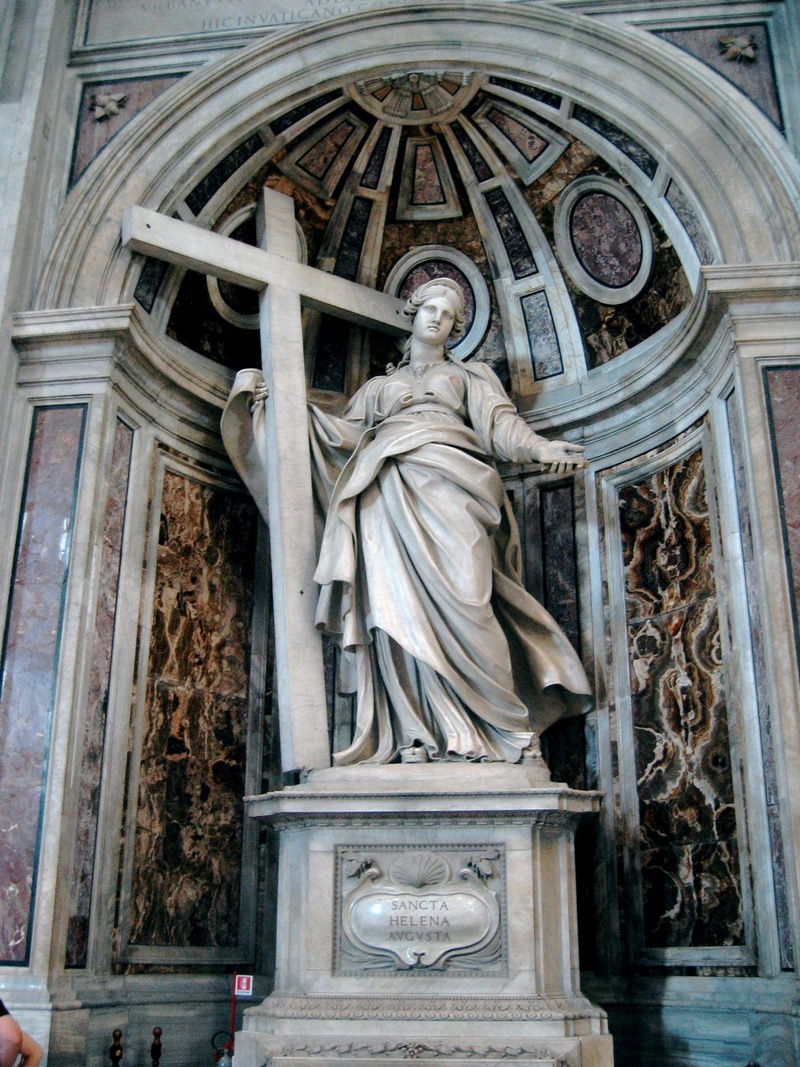 low angle view, built structure, human representation, saint helena statue, christianity, male likeness, mother of constantin, building, representation