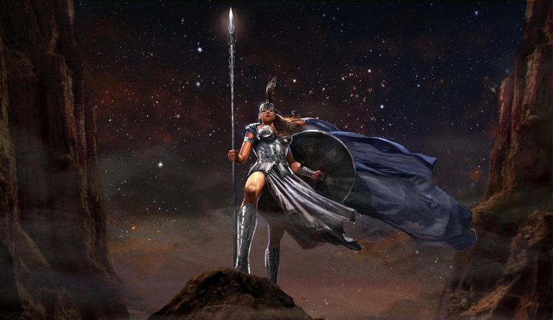 sky, spear, Athena, 2K, fantasy girl, warrior, fantasy art