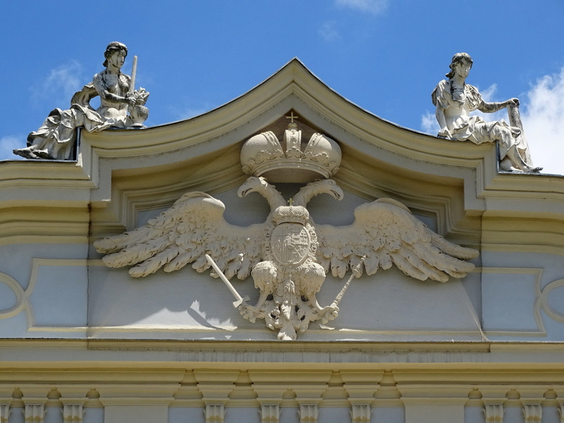 no people, statue, belief, angel, building, creativity, two-headed eagle, 1080P, day, attica, sculpture, outdoors, representation, built structure, architecture