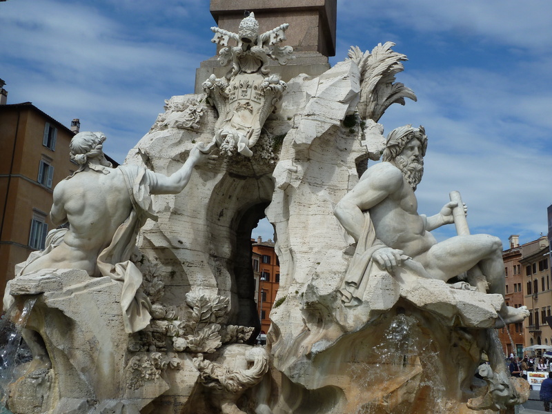 2016, piazza navona, fountain, italy, rome - Italy, building, the past, representation, outdoors, craft, nature, stone material, built structure, human representation