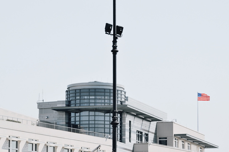 germany, low angle view, mitte, sky, american, building exterior, white, city, brandenburg, office building exterior, 2K, america, nature, communication