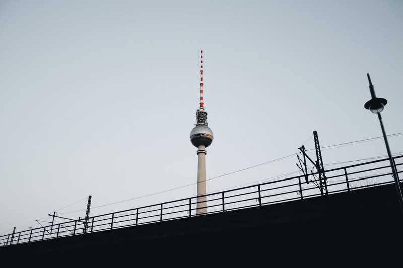 low angle view, germany, cityscape, evening, building exterior, technology, spire, deutschland, city, mitte, alexanderplatz, global communications, height