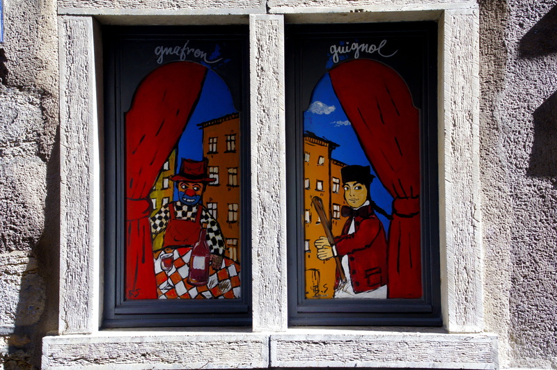 shape, city, design, history, art and craft, old lyon, puppets, painting, cap, built structure, show, restaurant, outdoors, gastronomy, france, fourvière