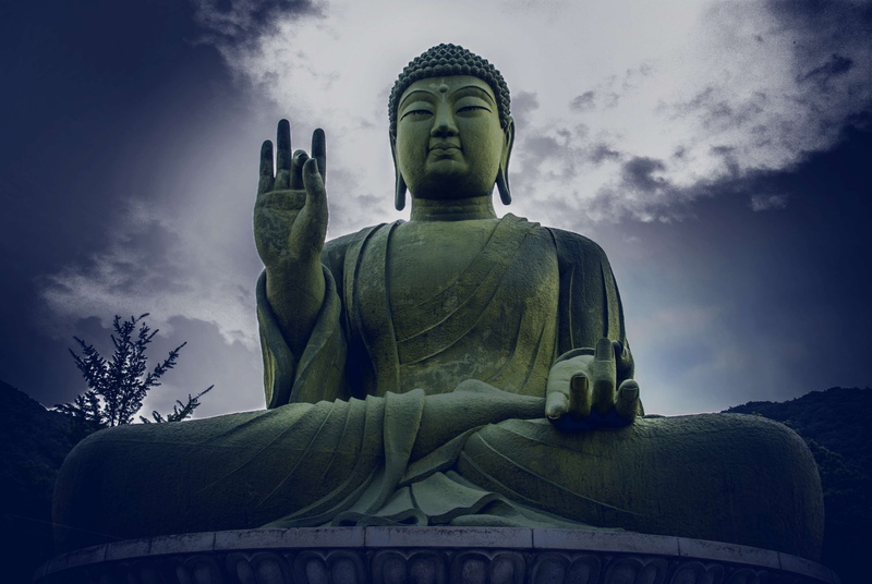 amitabha buddha, nature, representation, spirituality, human representation, architecture, art and craft, idol, male likeness, sky, chungnam, sculpture