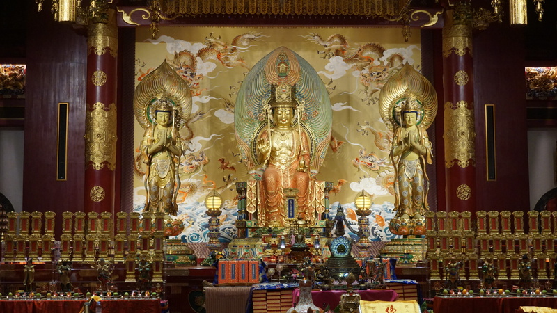 representation, built structure, human representation, shrine, mural, place of worship, singapore, building, chinatown, altar, male likeness, spirituality