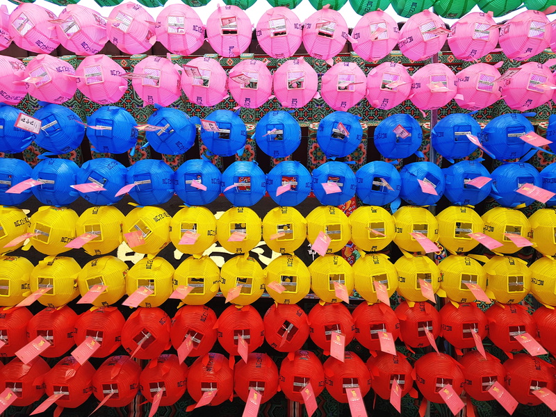 art, oriental, order, 48-3 jongno 1(il).2(i).3(sam).4(sa), blue, no people, tradition, south korea, korean lantern, travel, lantern, lanterns, side by side