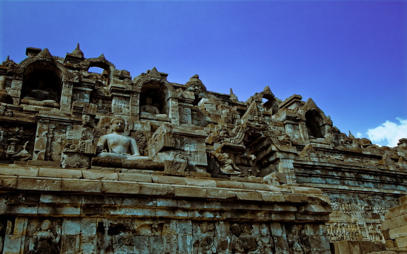 built structure, architecture, place of worship, day, borobudur, sky, religion, travel destinations, travel, building exterior, spirituality, 1080P, history