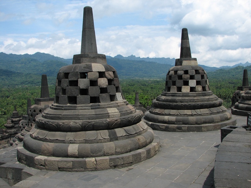 1080P, monument, ancient civilization, no people, mountain, nature, spirituality, religion, sky, cloud - sky, green, java, architecture, indonesia, built structure