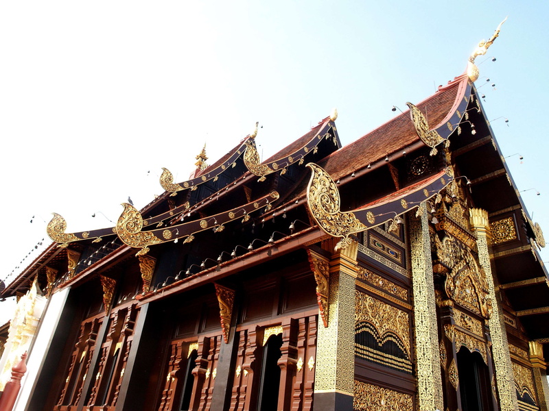roof, chaing mai, brown, architecture, flower, built structure, art, building exterior, nature, destinations, decoration, 2K, travel, place of worship