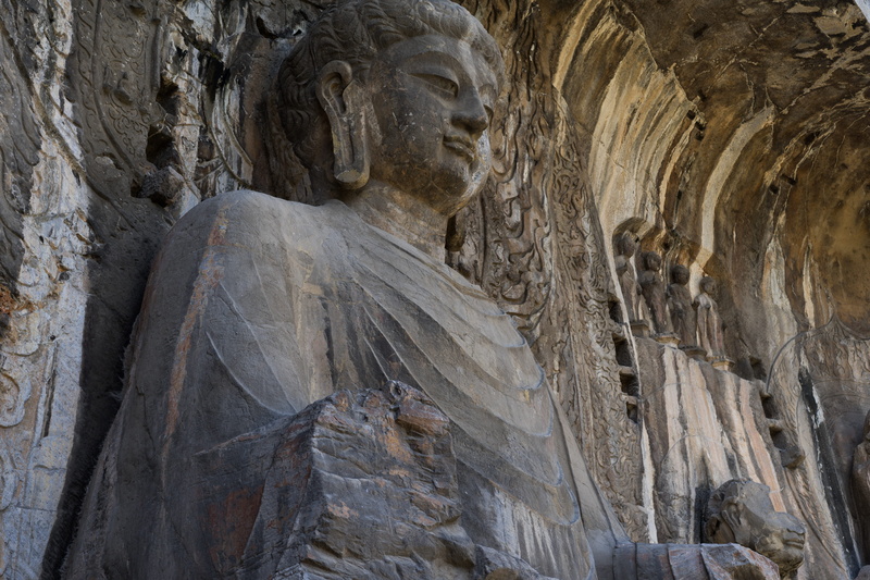 statue, nature, religion, sculpture, day, stone buddha, the past, luoyang, history, idol, male likeness, human representation, 5K, ancient civilization