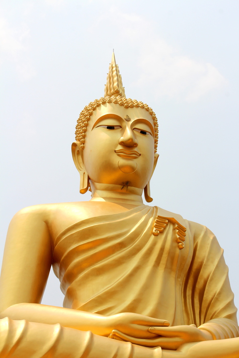 faith, close -up, ancient, art and craft, culture, sacred, antique, idol, 5K, human representation, sky, gold colored, low angle view, asia, landmark