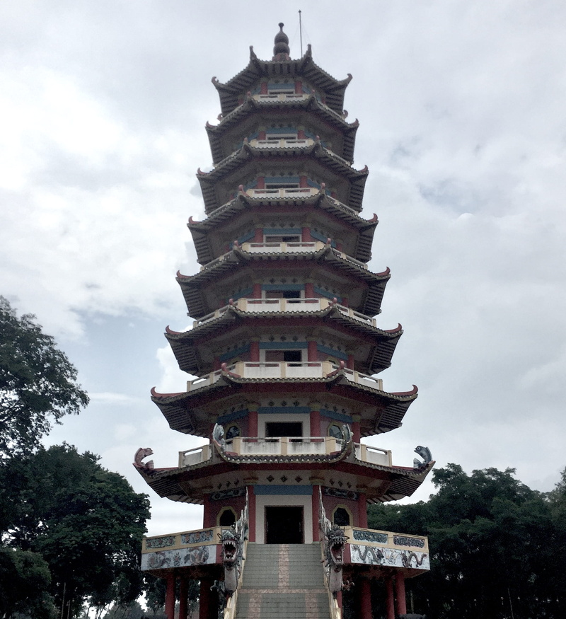 built structure, 1080P, klenteng, religion, pagoda, day, spirituality, travel destinations, low angle view, nature, spire, outdoors, pulau kemaro, chinese